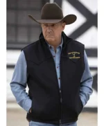 Yellowstone John Dutton Mens Wool Black Vest