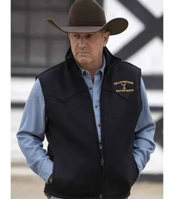 Yellowstone John Dutton Mens Wool Black Vest