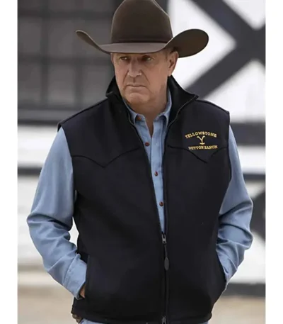Yellowstone John Dutton Mens Wool Black Vest