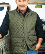 Yellowstone John Dutton Mens Green Quilted Parachute Vest
