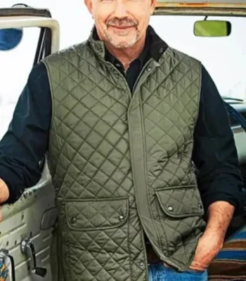 Yellowstone John Dutton Mens Green Quilted Parachute Vest