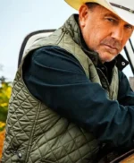 Yellowstone John Dutton Mens Green Quilted Parachute Vest