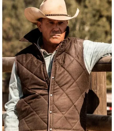 Yellowstone John Dutton Brown Quilted Vest