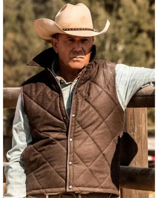 Yellowstone John Dutton Brown Quilted Vest