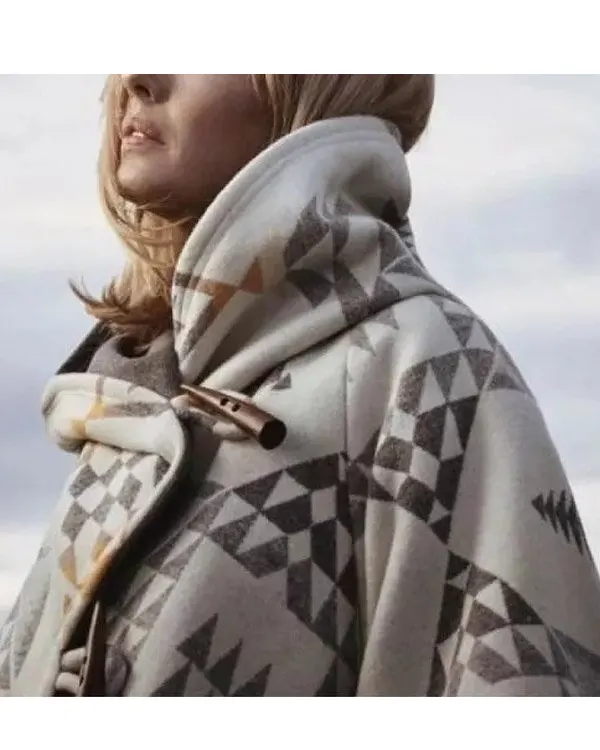 Yellowstone Kelly Reilly White Poncho Cloak Coat