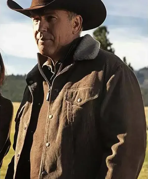 Yellowstone Kevin Costner Corduroy Brown Jacket