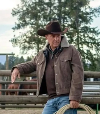 Yellowstone Kevin Costner Corduroy Brown Jacket