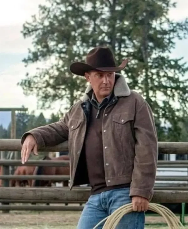Yellowstone Kevin Costner Corduroy Brown Jacket
