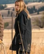 Yellowstone Piper Perabo Season 4 Cotton Black Long Coat