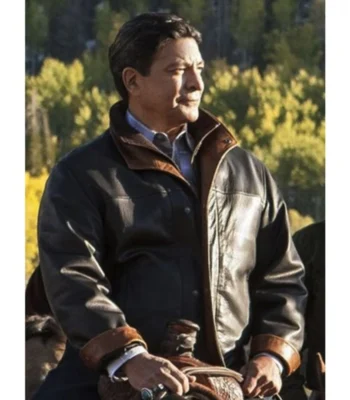Yellowstone S02 E05 Thomas Rainwater Brown Leather Jacket