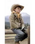 Yellowstone S03 Brecken Merrill Brown Cotton Zipper Jacket