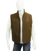 Yellowstone S03 John Dutton Beige Mens Wool Vest