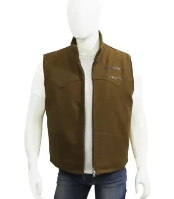 Yellowstone S03 John Dutton Beige Mens Wool Vest
