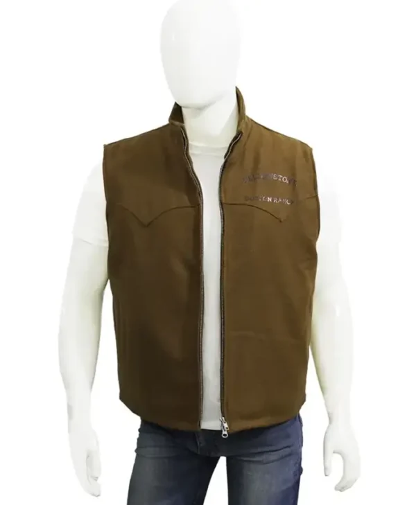 Yellowstone S03 John Dutton Beige Mens Wool Vest
