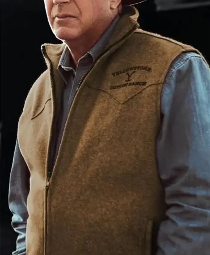 Yellowstone S03 John Dutton Beige Mens Wool Vest Yellowstone S03 John Dutton Beige Mens Wool Vest