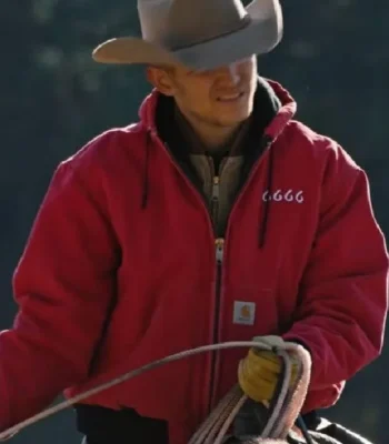 Yellowstone S04 Jimmy Hurdstrom Red Bomber Jacket