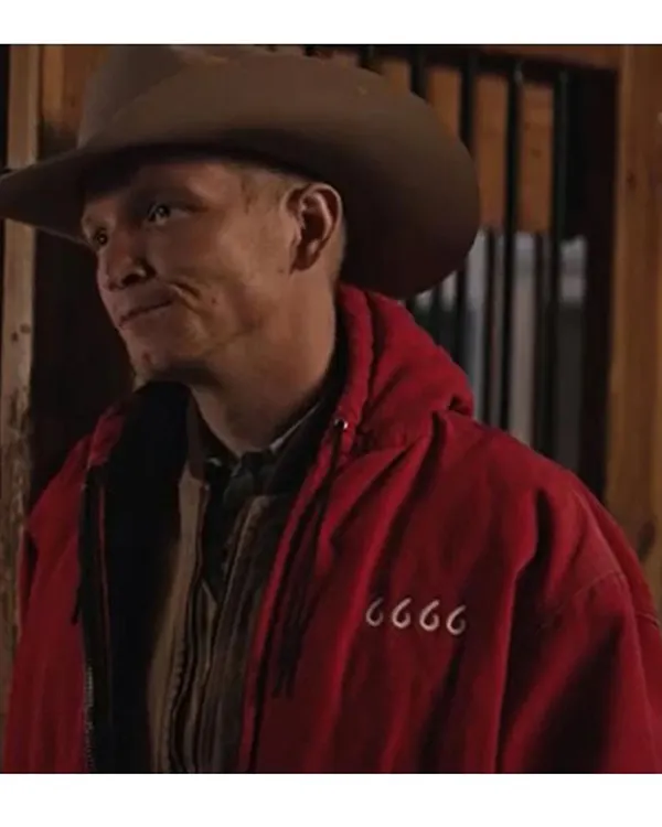 Yellowstone S04 Jimmy Hurdstrom Red Bomber Jacket Yellowstone S04 Jimmy Hurdstrom Red Bomber Jacket