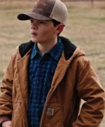Yellowstone S04 Tate Dutton Brown Hooded Bomber Jacket