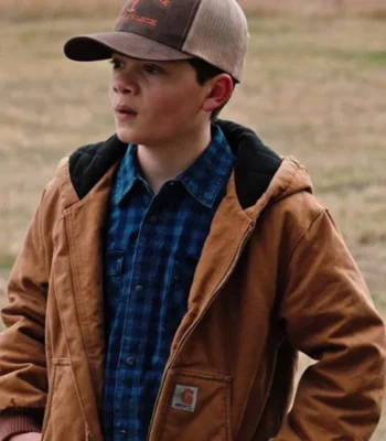 Yellowstone S04 Tate Dutton Brown Hooded Bomber Jacket