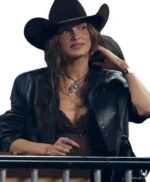 Yellowstone S05 Bella Hadid Black Leather Jacket