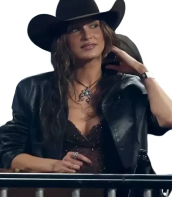 Yellowstone S05 Bella Hadid Black Leather Jacket