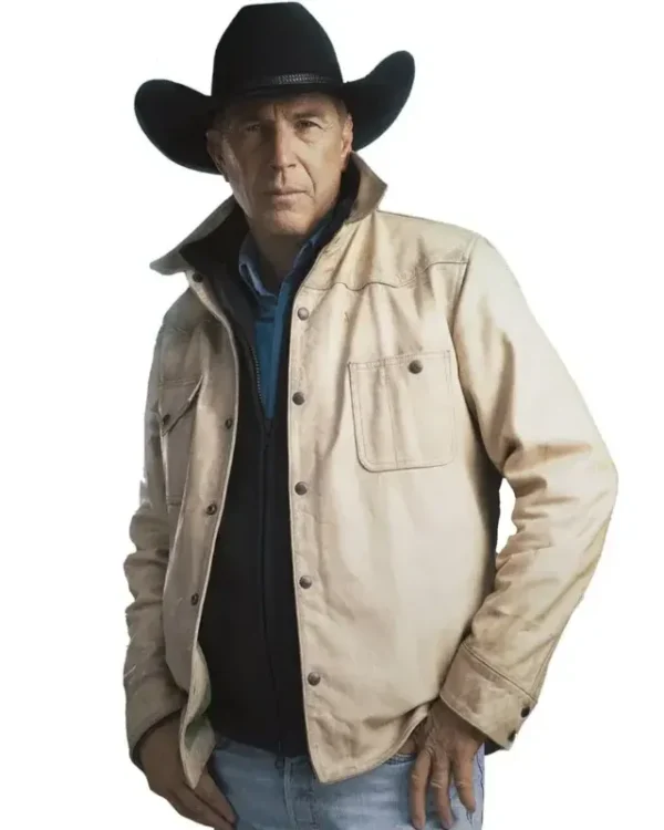 Yellowstone S05 John Dutton Cream White Cotton Jacket