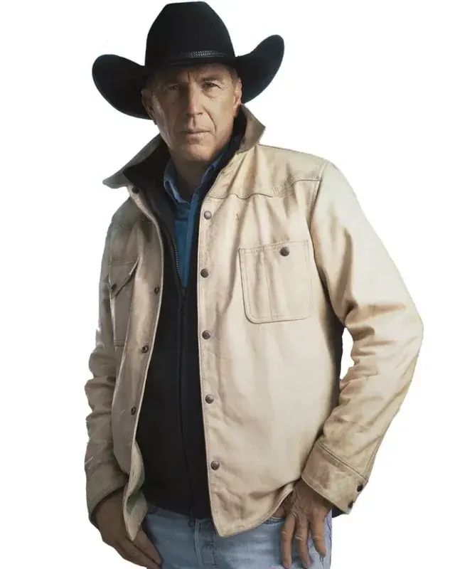 Yellowstone S05 John Dutton Cream White Cotton Jacket Yellowstone S05 John Dutton Cream White Cotton Jacket