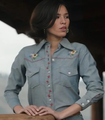 Yellowstone S05 Kelsey Asbille Floral Shirt