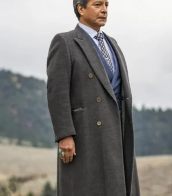 Yellowstone Thomas Rainwater Long Wool Grey Coat