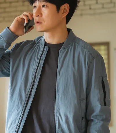Yoo Joon-Sang The Uncanny Counter Blue Bomber Jacket