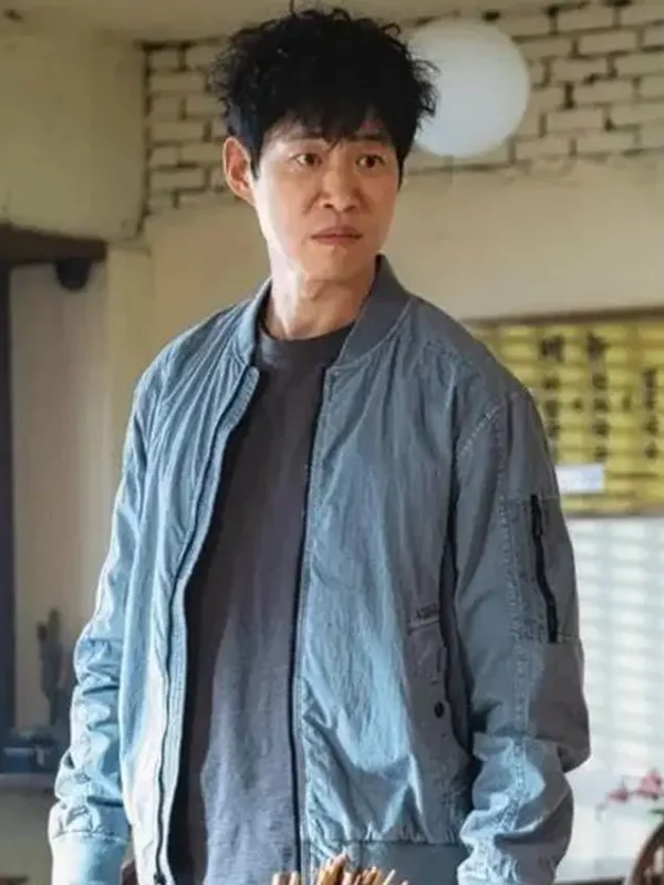 Yoo Joon-Sang The Uncanny Counter Blue Bomber Jacket