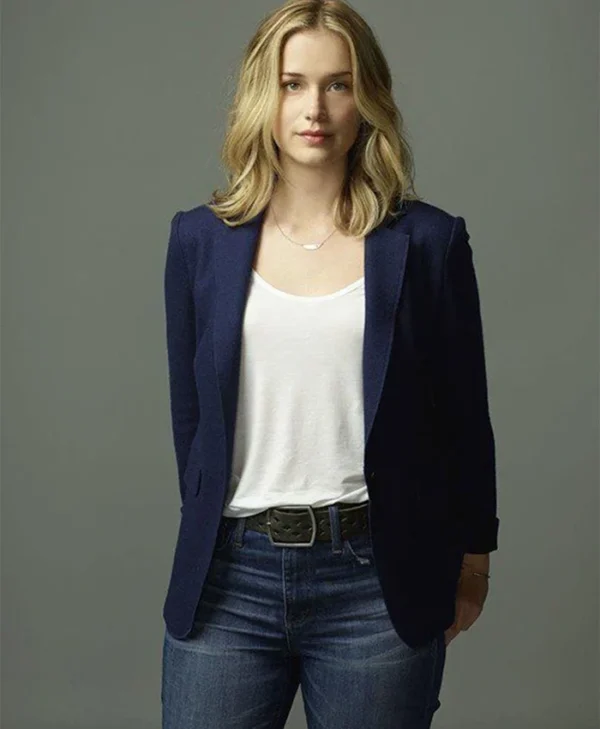 You Elizabeth Lail Navy Blue Blazer