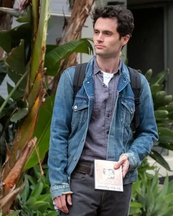 You Penn Badgley Blue Trucker Jacket