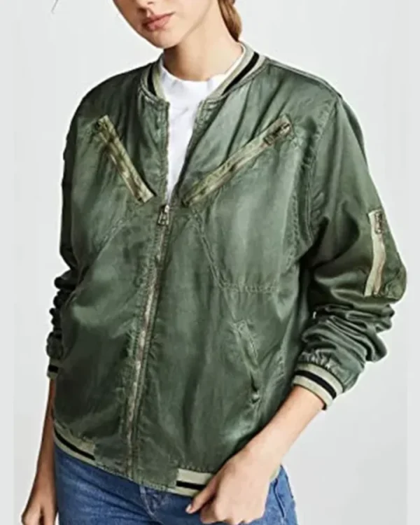 You S02 Love Quinn Green Bomber Jump Jacket