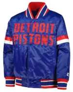 Youth Home Detroit Pistons Game Blue Satin Jacket