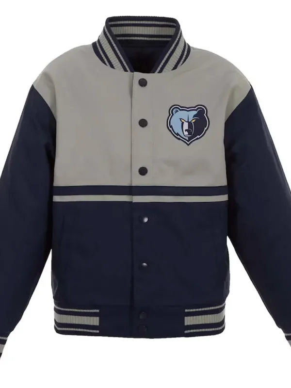Youth Memphis Grizzlies Poly Twill Gray/Navy Jacket
