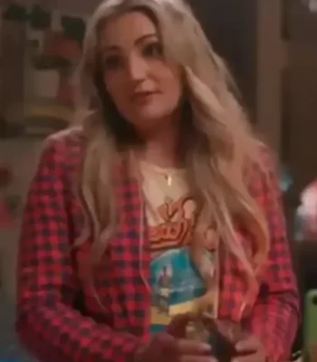 Zoey 102 plaid blazer red and black
