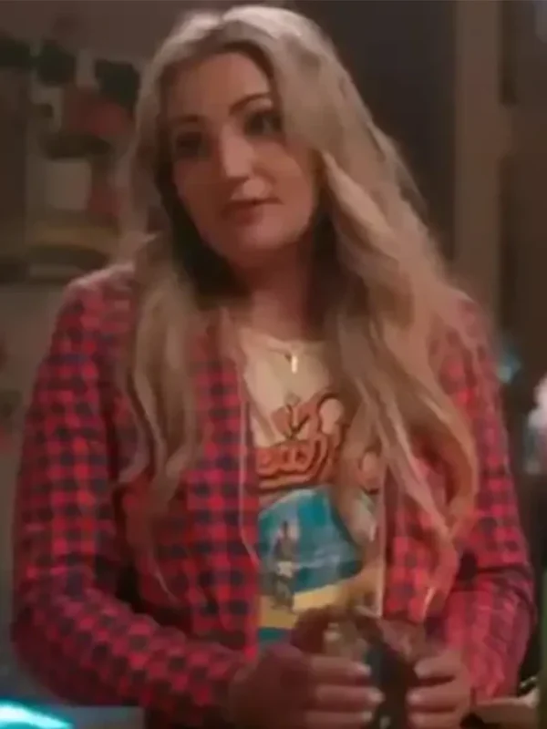Zoey 102 plaid blazer red and black