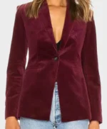 Zoey Clarke Zoey’s Extraordinary Playlist Maroon Velvet Blazer