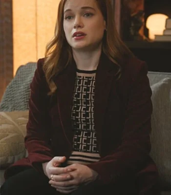 Zoey Clarke Zoey’s Extraordinary Playlist Maroon Velvet Blazer