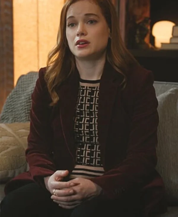 Zoey Clarke Zoey’s Extraordinary Playlist Maroon Velvet Blazer