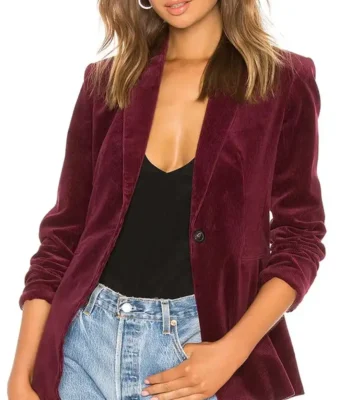Zoey Clarke Zoey’s Extraordinary Playlist Maroon Velvet Blazer
