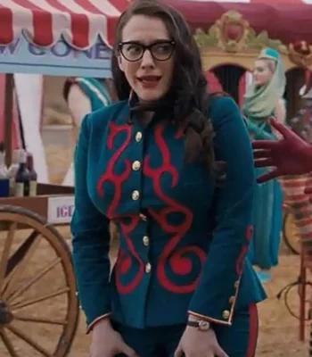 WandaVision Kat Dennings Em­broi­dered Blue Cotton Jacket
