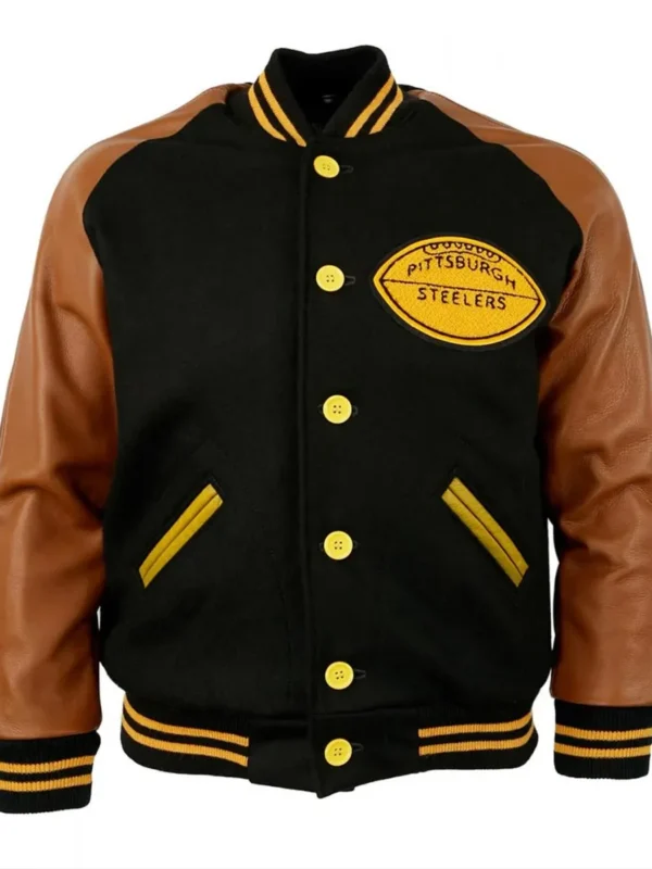 1955 Pittsburgh Steelers Varsity Brown and Black Jacket