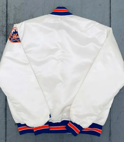 1980s NY Mets White Bomber Jacket