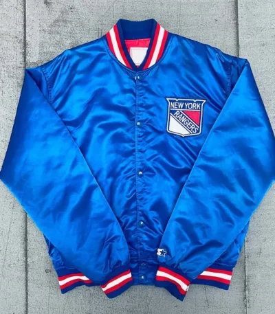 1980s NY Rangers Royal Bomber Jacket