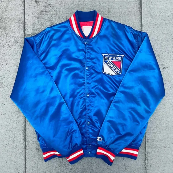1980s NY Rangers Royal Bomber Jacket
