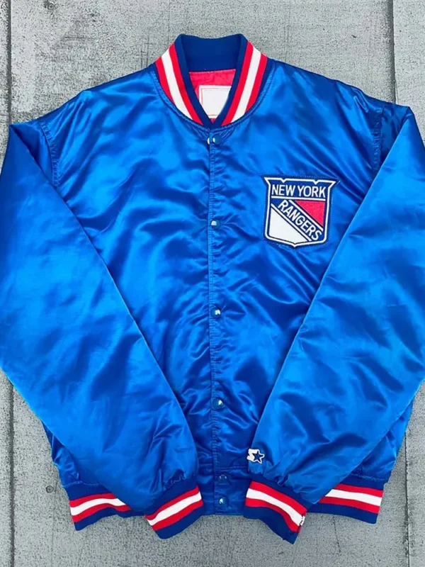 1980s NY Rangers Royal Bomber Jacket