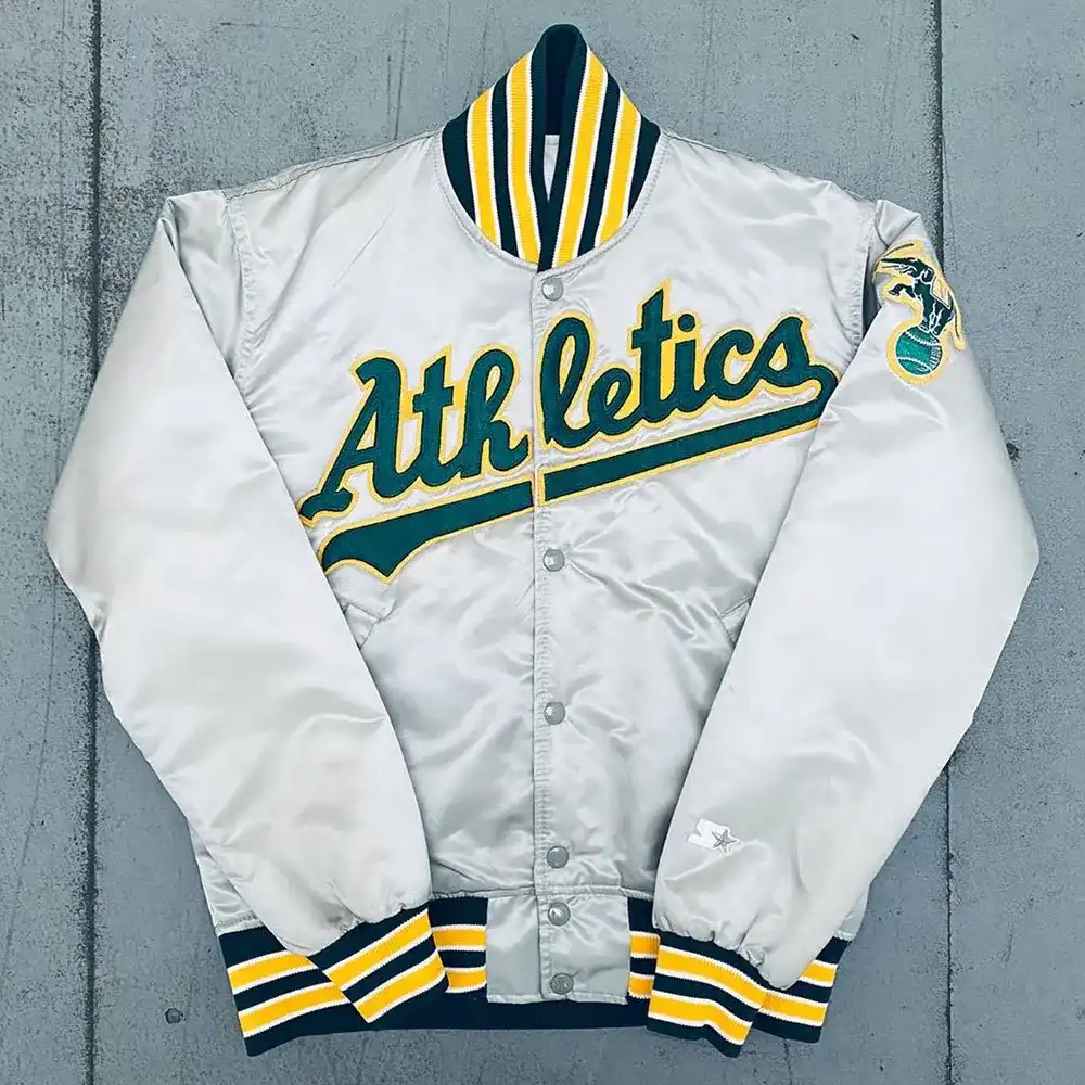 1980’s Oakland Athletics Silver Bomber Jacket 1980’s Oakland Athletics Silver Bomber Jacket