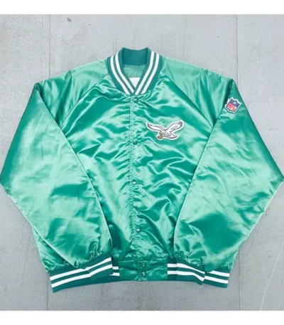 1980’s Philadelphia Eagles Green Satin Bomber Jacket